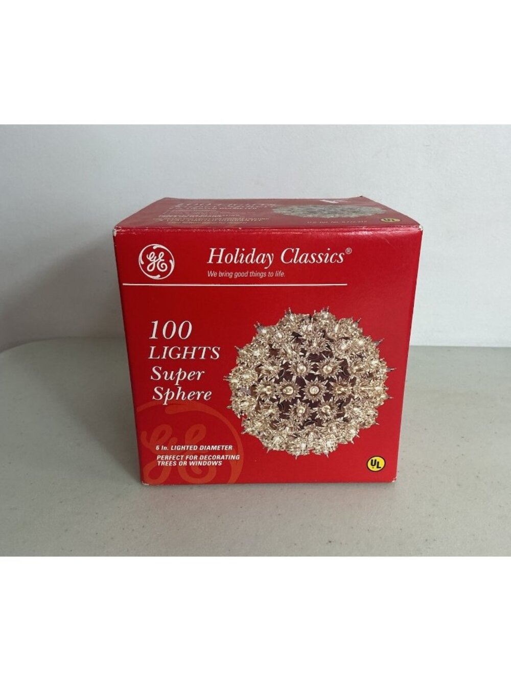 Vintage GE Holiday Classics 100 Lights Super Sphere Clear Lighted Ball